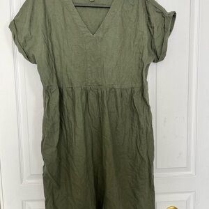 Linen Green Dress